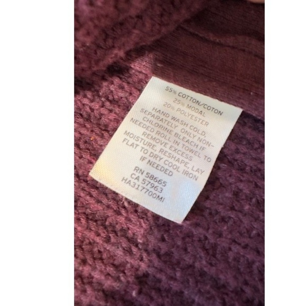 Halogen Ribbed Knit Sweater Dress Burgundy Mock Neck Side Zip Womens Medium - Picture 9 of 9
